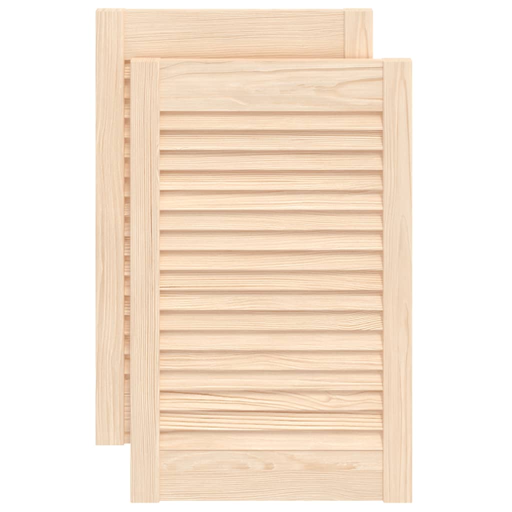 Portes d'armoire à persiennes 2 pcs 61,5x39,4 cm pin massif