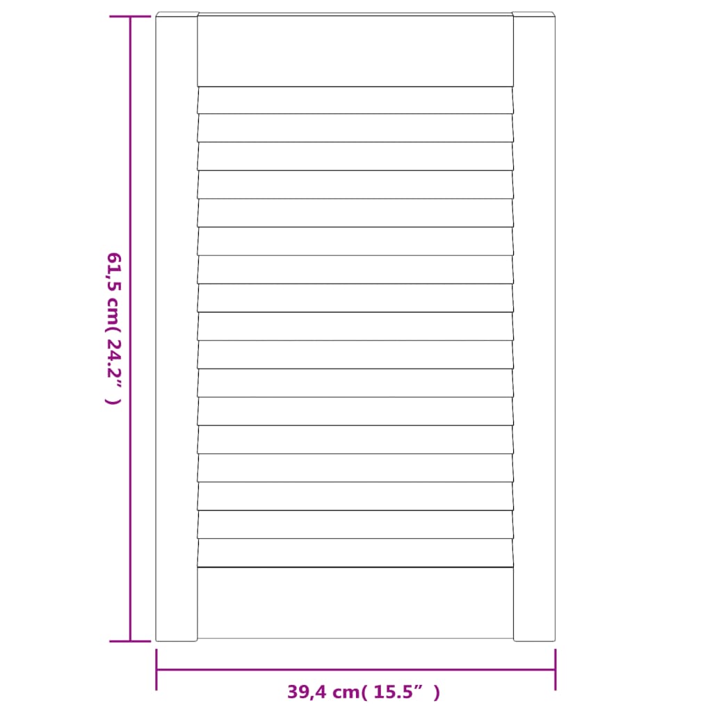 Portes d'armoire à persiennes 2 pcs 61,5x39,4 cm pin massif