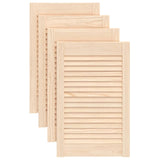 4 pcs 61.5x39.4cm solid pine louvered cabinet doors