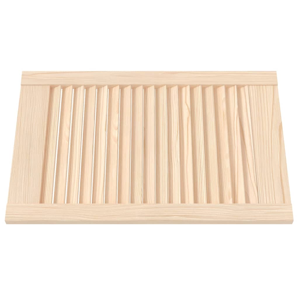 4 pcs 61.5x39.4cm solid pine louvered cabinet doors