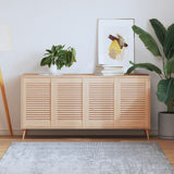 4 pcs 61.5x39.4cm solid pine louvered cabinet doors