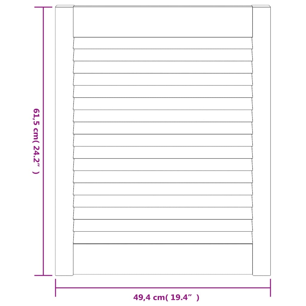 Portes d'armoire à persiennes 2 pcs 61,5x49,4 cm pin massif