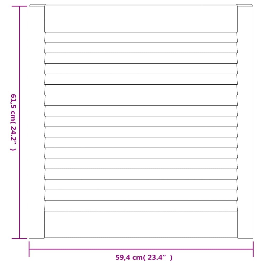 Portes d'armoire à persiennes 4 pcs 61,5x59,4 cm pin massif