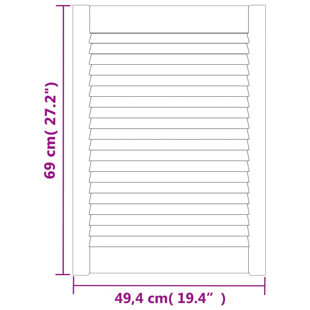 Portes d'armoire à persiennes 4pcs 69x49,4cm bois de pin massif