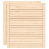 2pcs 69x59.4cm Solid Pine Wood Louvered Cabinet Doors