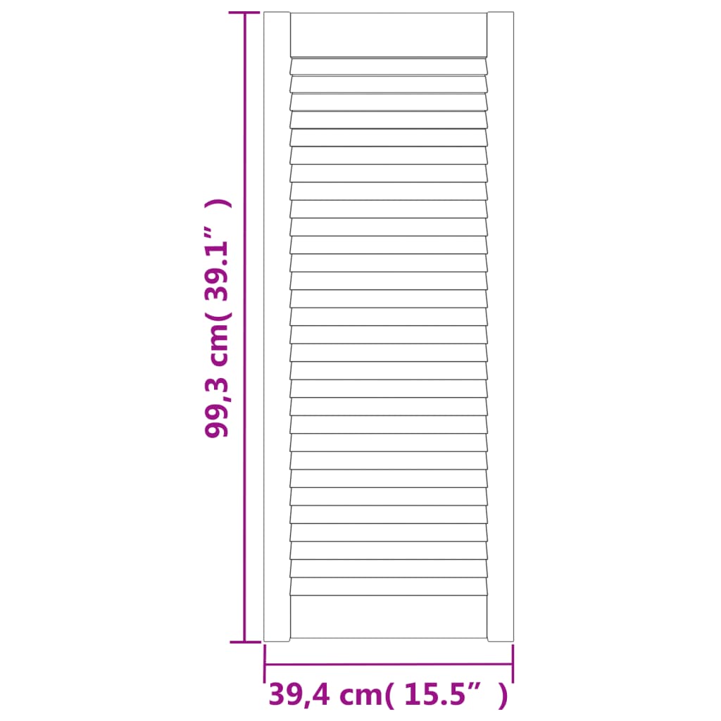 Porte d'armoire à persiennes 99,3x39,4 cm bois de pin massif