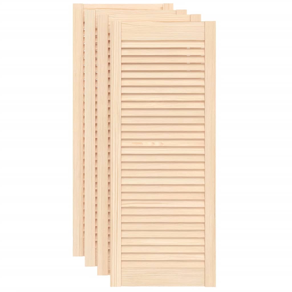 Portes d'armoire à persiennes 4 pcs 99,3x39,4 cm pin massif