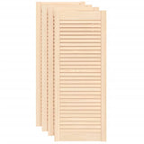 4 pcs 99.3x39.4cm Solid Pine Louvered Cabinet Doors