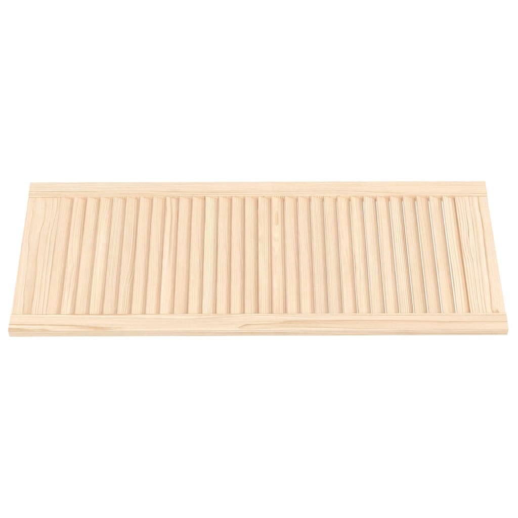 4 pcs 99.3x39.4cm Solid Pine Louvered Cabinet Doors