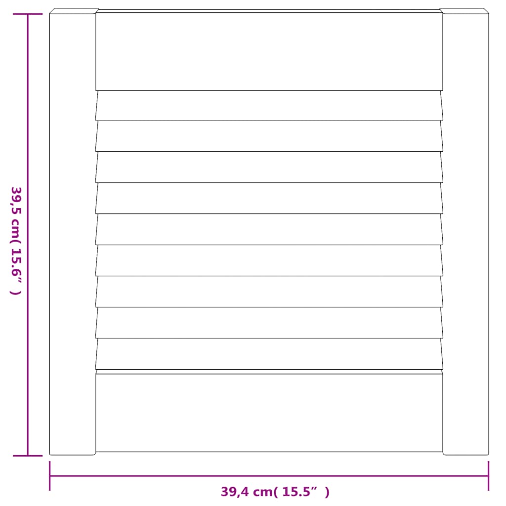 Porte d'armoire à persiennes blanc 39,5x39,4 cm pin massif