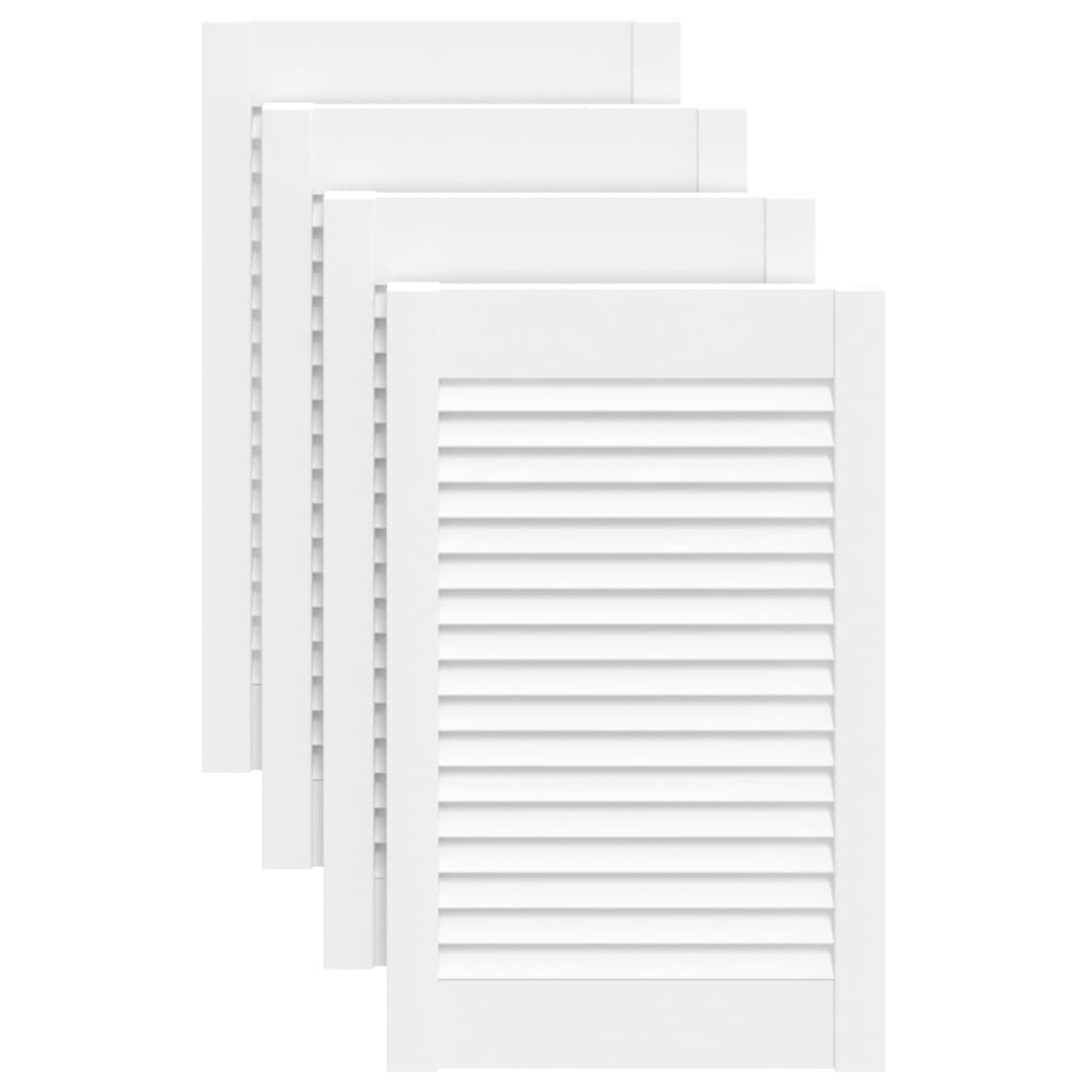 Portes d'armoire à persiennes 4pcs blanc 61,5x39,4cm pin massif