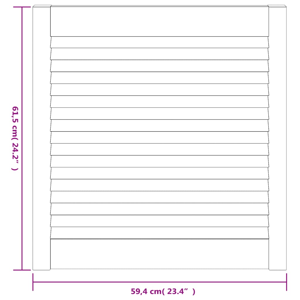 Portes d'armoire à persiennes 4pcs blanc 61,5x59,4cm pin massif