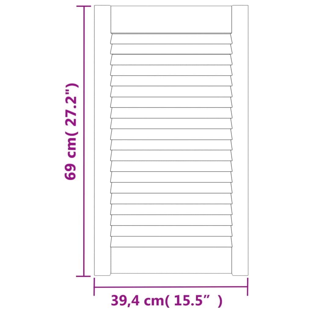 Portes d'armoire à persiennes 4 pcs blanc 69x39,4 cm pin massif