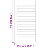 Portes d'armoire à persiennes 4 pcs blanc 69x39,4 cm pin massif