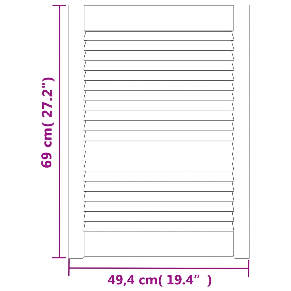 Portes d'armoire à persiennes 2 pcs blanc 69x49,4 cm pin massif