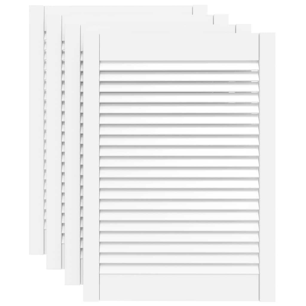 Portes d'armoire à persiennes 4 pcs blanc 69x49,4 cm pin massif