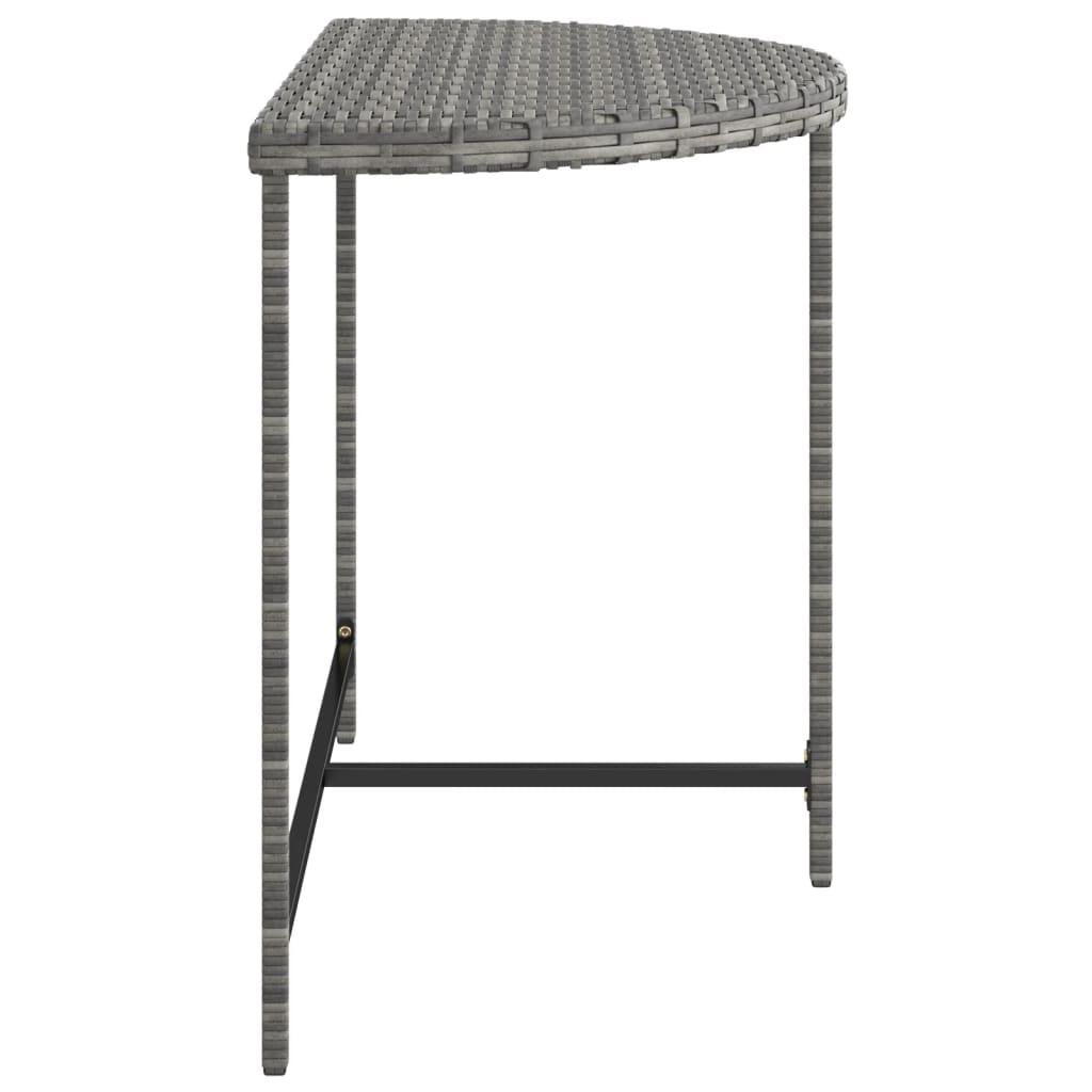 Table de jardin Gris 100x50x75 cm Résine tressée