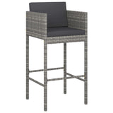 Bar stools set of 2 with gray cushions woven resin