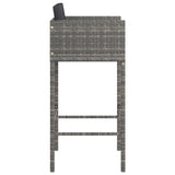 Bar stools set of 2 with gray cushions woven resin