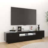 TV cabinet with LED lights Black 180x35x40 cm