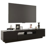 TV cabinet with LED lights Black 180x35x40 cm