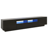 TV cabinet with LED lights Black 200x35x40 cm