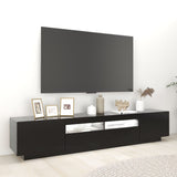 TV cabinet with LED lights Black 200x35x40 cm