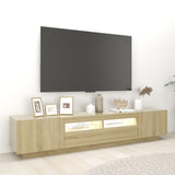 Meuble TV avec lumières LED Chêne sonoma 200x35x40 cm