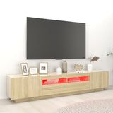 Meuble TV avec lumières LED Chêne sonoma 200x35x40 cm