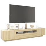 Meuble TV avec lumières LED Chêne sonoma 200x35x40 cm