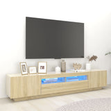 Meuble TV avec lumières LED Chêne sonoma 200x35x40 cm