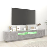 TV cabinet with LED lights Concrete gray 200x35x40 cm