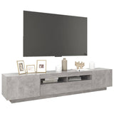 TV cabinet with LED lights Concrete gray 200x35x40 cm