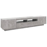 TV cabinet with LED lights Concrete gray 200x35x40 cm