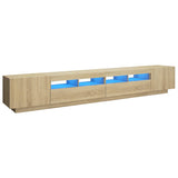 TV cabinet with LED lights Sonoma oak 260x35x40 cm