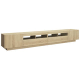 TV cabinet with LED lights Sonoma oak 260x35x40 cm