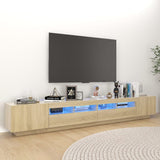 TV cabinet with LED lights Sonoma oak 260x35x40 cm