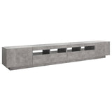 TV cabinet with LED lights Concrete gray 260x35x40 cm