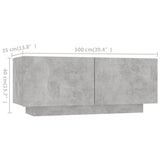 TV cabinet with LED lights Concrete gray 260x35x40 cm