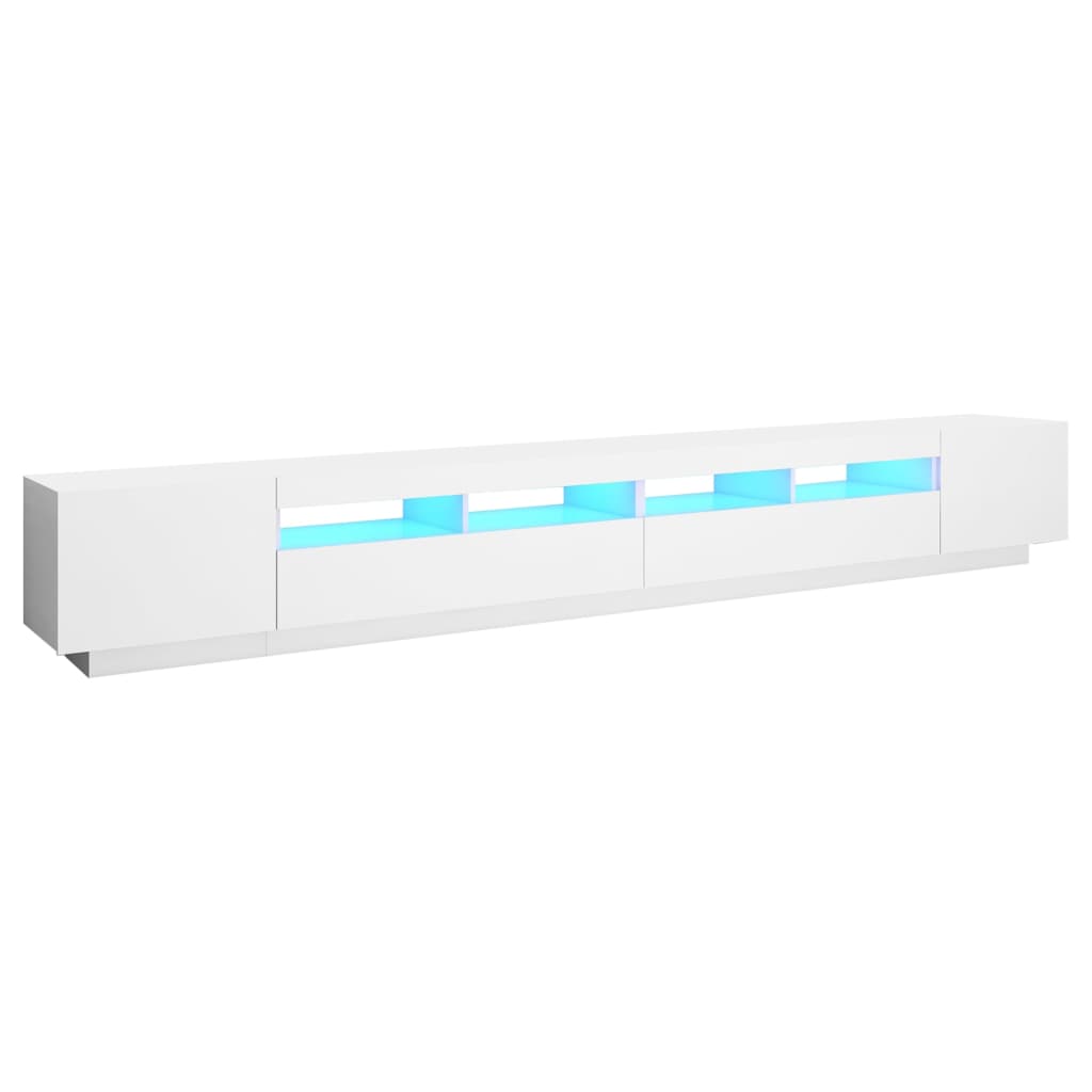 TV cabinet with LED lights White 300x35x40 cm