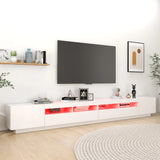 TV cabinet with LED lights White 300x35x40 cm