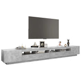 TV cabinet with LED lights Concrete gray 300x35x40 cm