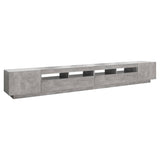 TV cabinet with LED lights Concrete gray 300x35x40 cm