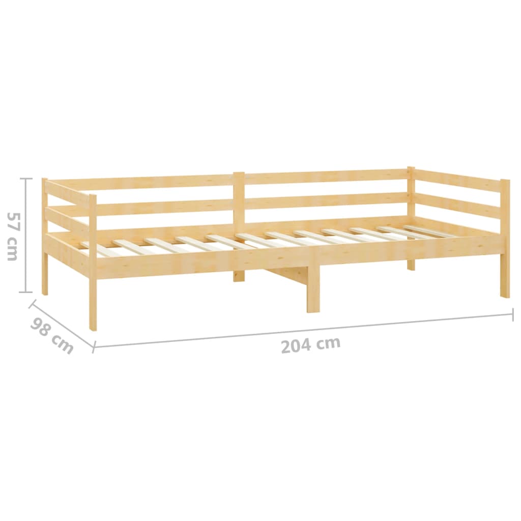 Day bed without mattress solid pine wood 90x200 cm