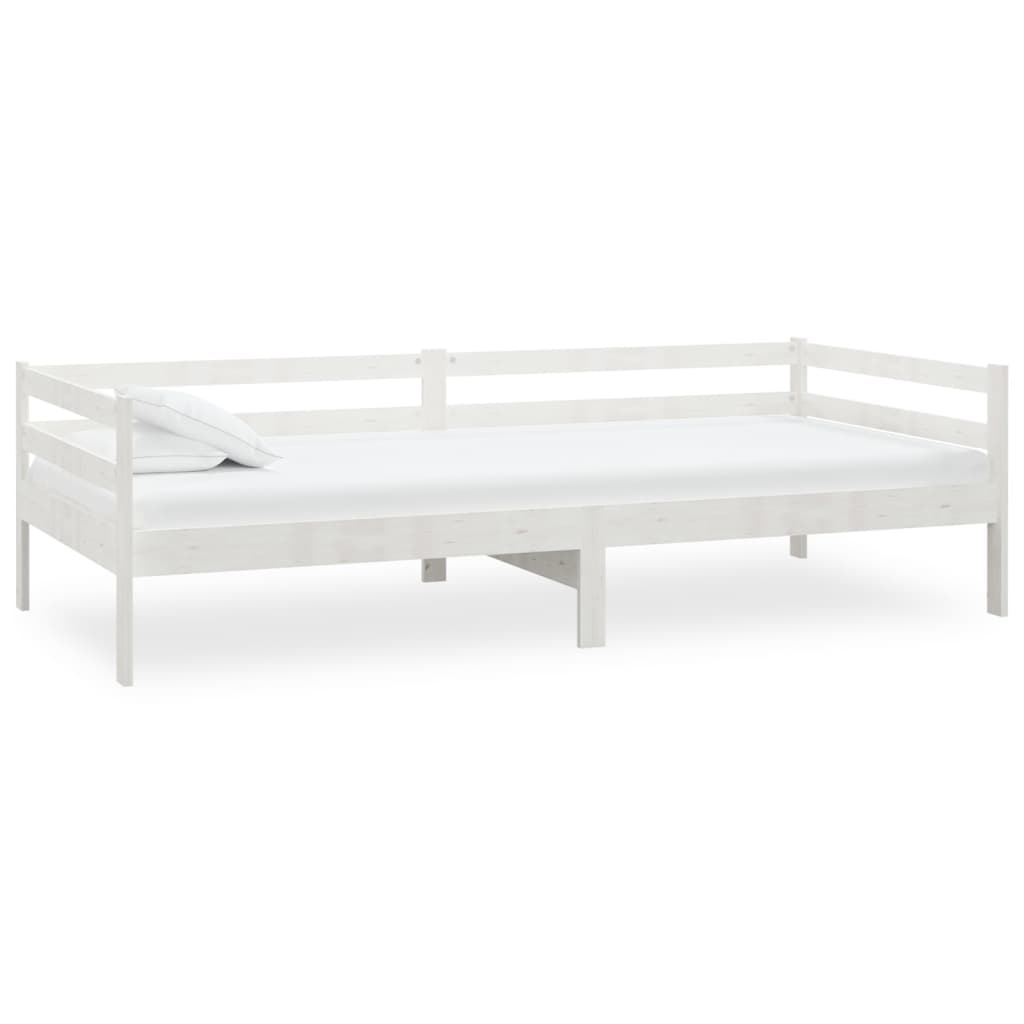 Lit de jour sans matelas blanc bois de pin massif 90x200 cm