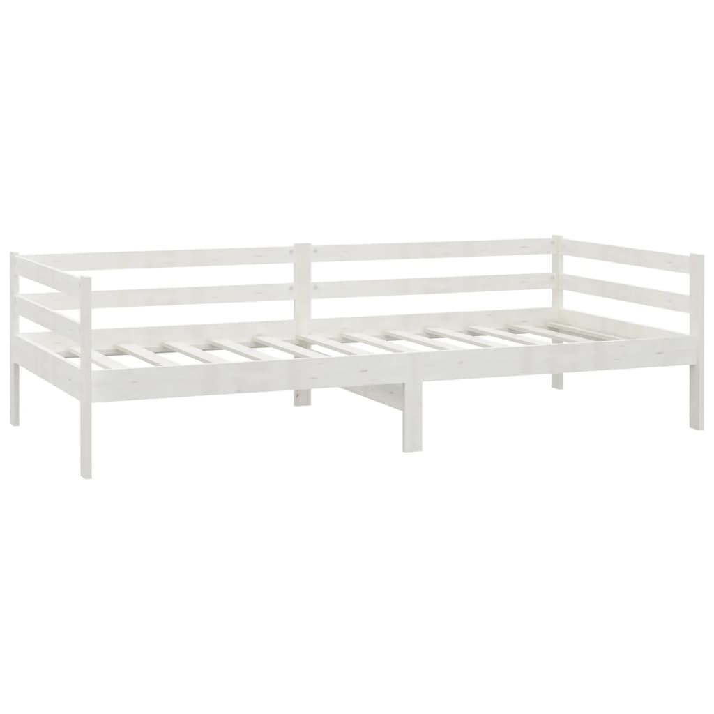 Lit de jour sans matelas blanc bois de pin massif 90x200 cm