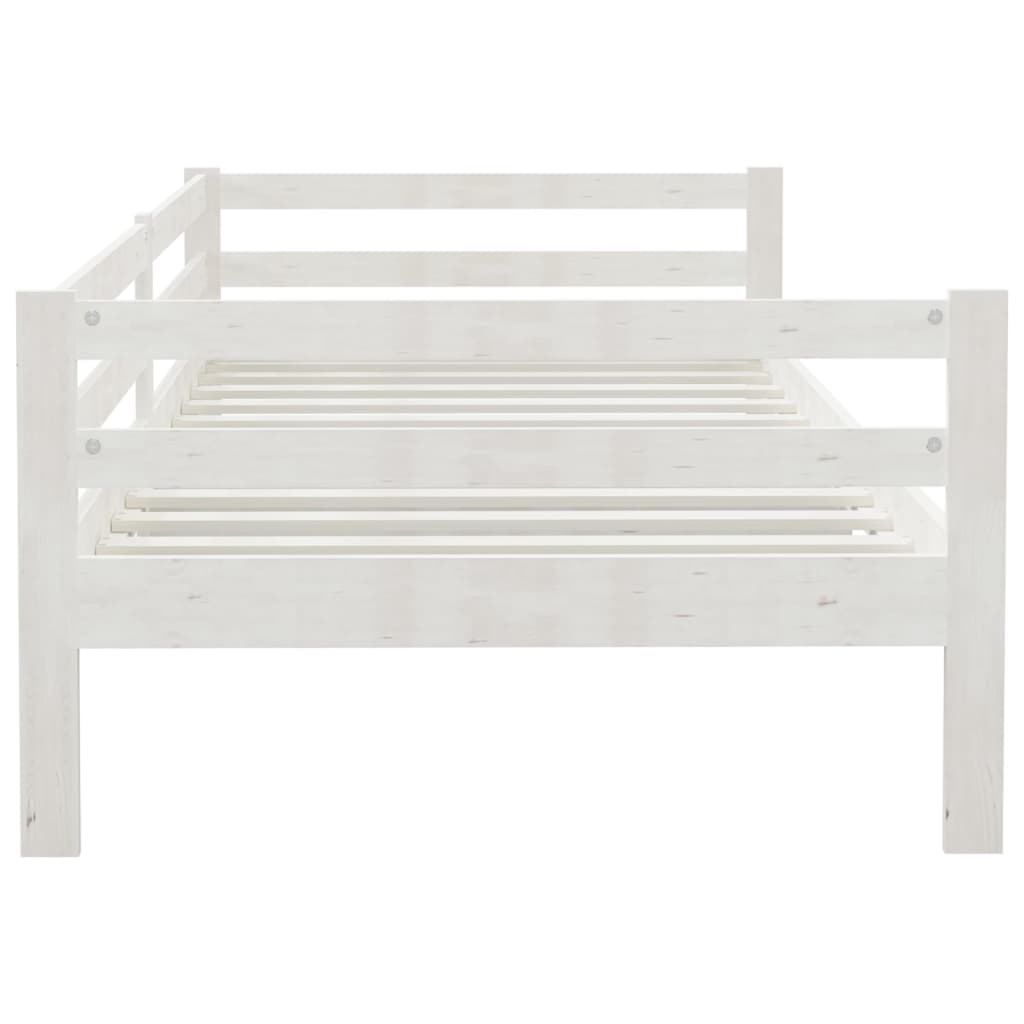 Lit de jour sans matelas blanc bois de pin massif 90x200 cm