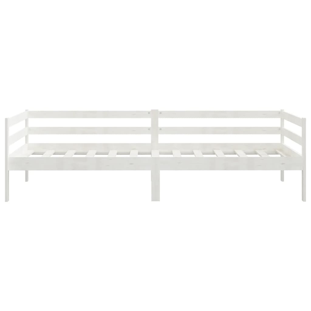 Lit de jour sans matelas blanc bois de pin massif 90x200 cm