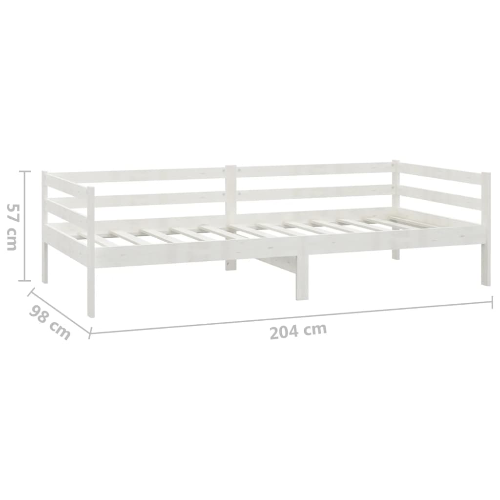 Lit de jour sans matelas blanc bois de pin massif 90x200 cm