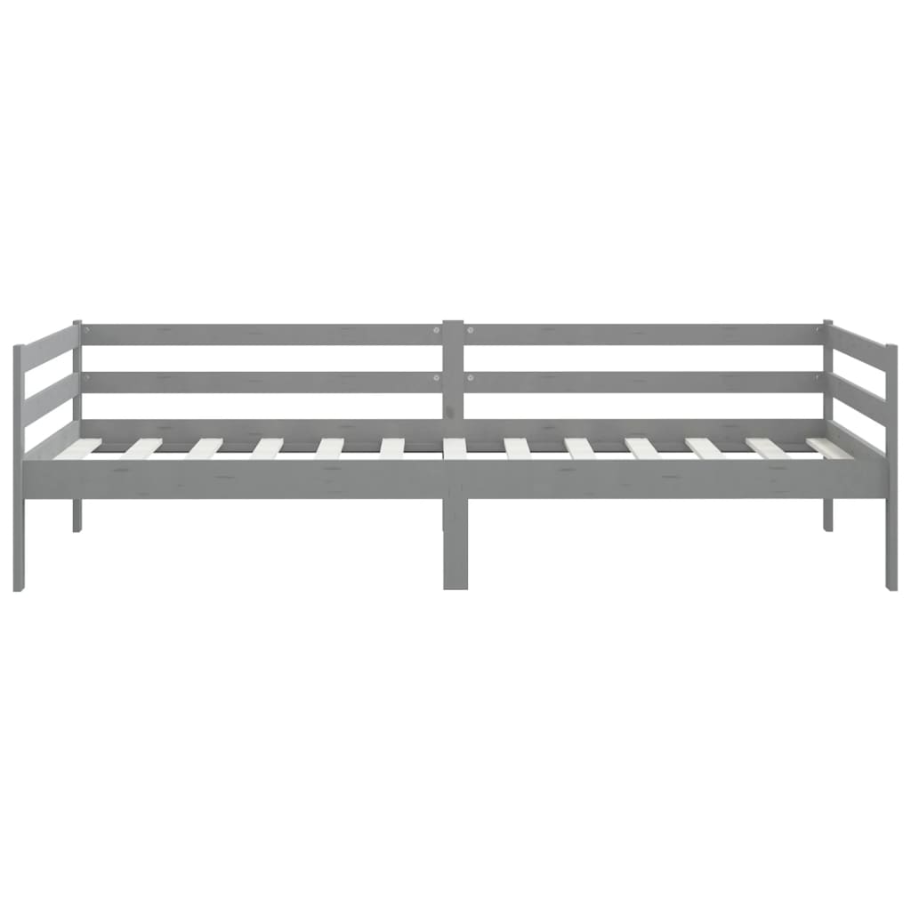 Lit de jour sans matelas gris bois de pin massif 90x200 cm